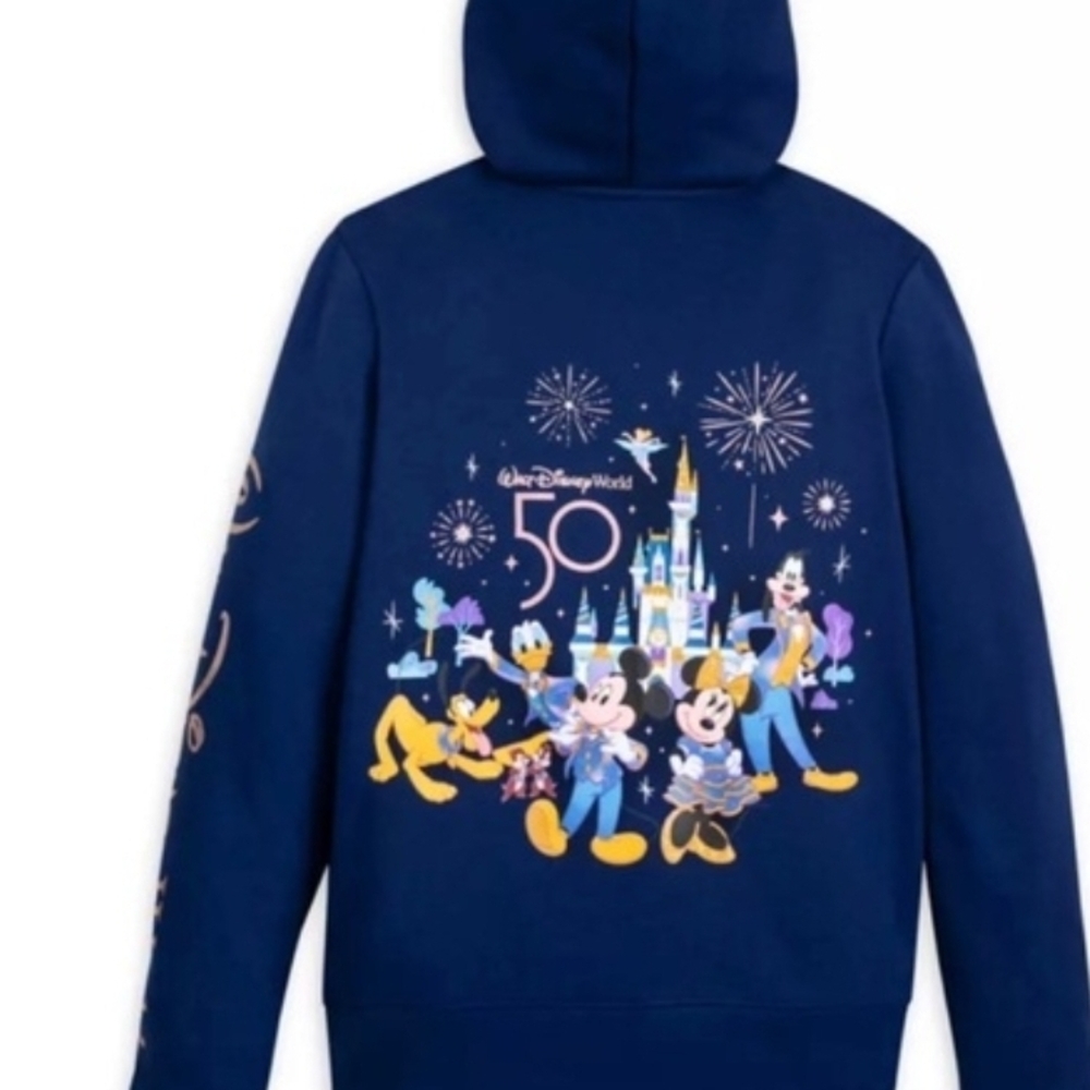 Adult Disney 50th Anniversary zip-up hoodie size large